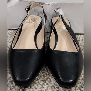 Black Fran Willor Women's Slingback Heels, Size 8.5, Original Box Damaged
